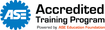 ASE Accredited Training Program logo, powered by ASE Education Foundation
